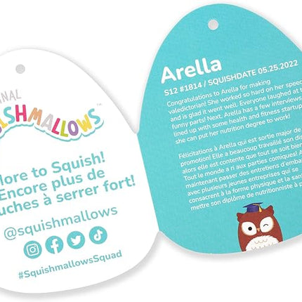 Squishmallows Original 12-Inch Arella Brown Owl with Graduation Cap - Official Jazwares Plush