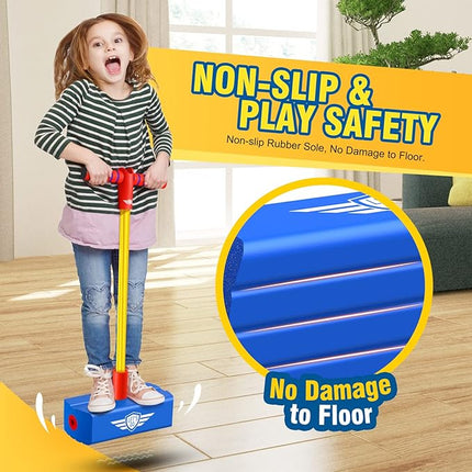 CUUGO LET'S GO! CG Jumping Promotes Growing Taller- Pogo Stick Foam Pogo Jumper for Kids, Toys for 3-12 Year Old Boys Girls Outdoor Toys Indoor Toys Fun Gifts Christmas Stocking Stuffers Gifts