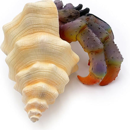 Gemini&Genius Sea Animal Hermit Crab Action Figure Toy for Kids, Soft Rubber Realistic Ocean Crab Educational and Role Play Toys for Kids and Collectors, Great Swimming and Bath Toys (Hermit Crab)