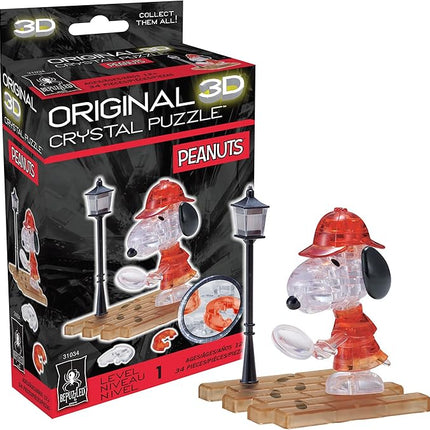BePuzzled | Peanuts Snoopy Detective Original 3D Crystal Puzzle, Ages 12 and Up, 2.75 x 1.5 x 3.5 inches