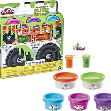 Play-Doh Nickelodeon Slime Rockin' Mix-ins Kit for Kids 4 Years and Up with 5 Colors and 3 Mix-in Bead Varieties, Non-Toxic
