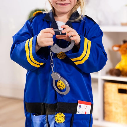 Melissa & Doug Police Officer Costume Dress-Up Set for Kids (8-Piece) – Pretend Play Uniform with Badge, Hat, Handcuffs & Accessories – Role Play Outfit for Toddlers & Children Ages 3+