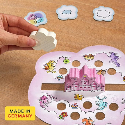 HABA Unicorn Glitterluck Cloud Stacking - Cooperative Kids Board Game - Unicorn Games and Unicorn Gifts- Ages 4+ Made in Germany