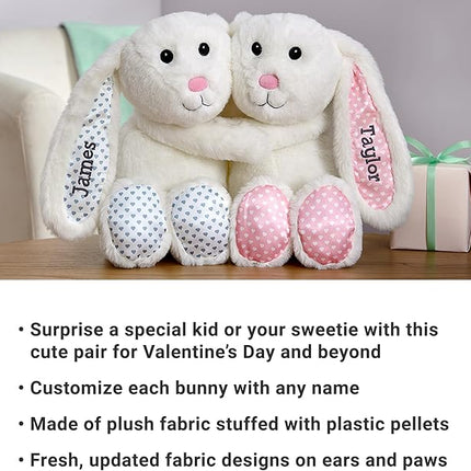 Let's Make Memories Personalized Hugging Plush Bunnies - Bunny Stuffed Animal - Easter Bunny - for Couples - for Him - for Her