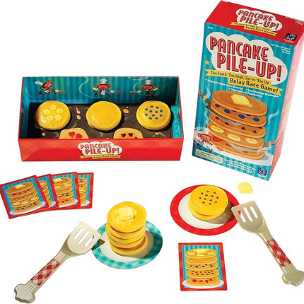 Educational Insights Pancake Pile-Up, Sequence Relay Board Game for Preschoolers, For 2-4 Players, Easter Basket Stuffers for Kids, Gift for Kids Ages 4+