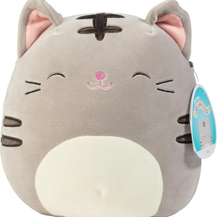 Squishmallows 8-Inch Tally The Grey Cat - Official Jazwares Plush - Collectible Soft & Squishy Kitty Stuffed Animal Toy - Add to Your Squad - Gift for Kids, Girls & Boys
