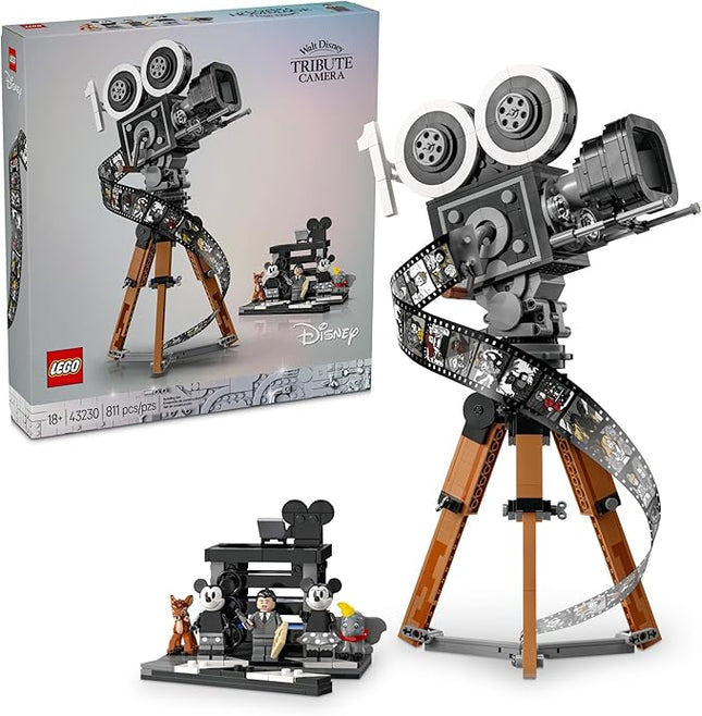 LEGO Disney Walt Disney Tribute Camera Building Set - Bedroom or Office Decor for Men & Women, Ages 18+ - Collectible Craft Model Kit - Gift Idea for Fans - 43230
