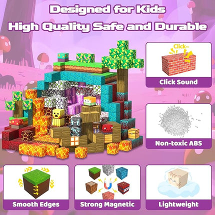 150 PCS Magnetic Building Blocks Toys for Kids, Stacking Magnetic Tiles Toys for Kids Toddlers Boys Girls Ages 3 4 5 6 7 8-12 Gifts