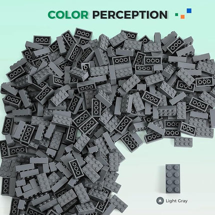 500 Piece Classic Building Bricks and 1 Gray Baseplate, 2x4 Bricks Bulk Creative Building Toys, Blocks Bulk for Kids Ages 6+, Dark Gray(Samll Bricks, 1.25x0.62x0.47 in)