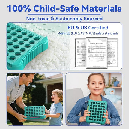 4 in a Row Game, Classic Family Board Game for Kids & Adults, Perfect Educational Toy for Boys Girls Ages 3-8, Portable 2-Player Strategy Games for Travel, Foldable with 6 Spare Discs Green