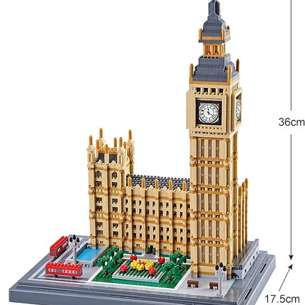 Real Architecture London Elizabeth Tower Big Ben Micro Building Blocks Set for Adults 6473 PCS - World Famous Architectural Model Gifts for Teens Kids Age of 14+