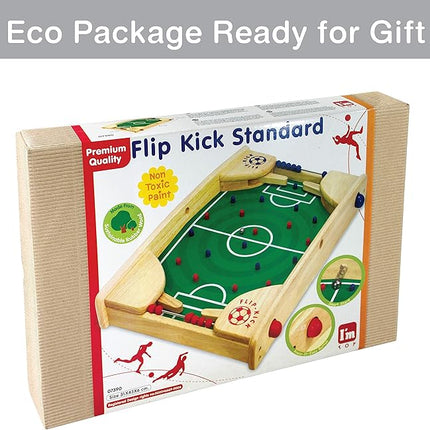Flipkick: Wooden Tabletop Football/Soccer Pinball Games, Indoor Portable Sport Table Board for Kids and Family