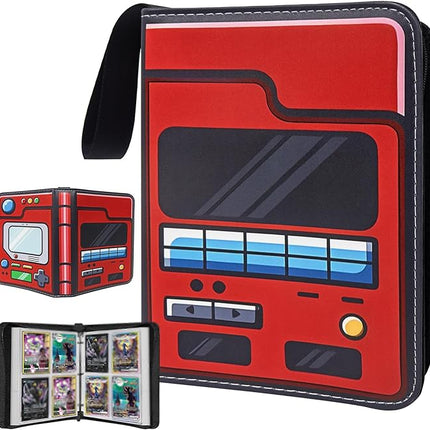 TCG Card Binder for Anime Trading Cards,4 Pocket with 50 Sleeves up to 400 Cards,Waterproof Card Storage Bag with Sleeves for TCG Anime Game Cards