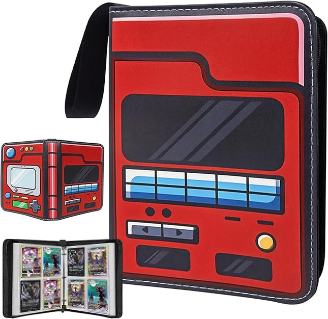 TCG Card Binder for Anime Trading Cards,4 Pocket with 50 Sleeves up to 400 Cards,Waterproof Card Storage Bag with Sleeves for TCG Anime Game Cards