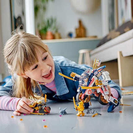 LEGO NINJAGO Sora’s Transforming Mech Bike Racer Building Toys for Kids, Featuring a Mech Ninja Bike Racer, a Baby Dragon and 3 Minifigures, Gift for Kids Aged 8+, 71792
