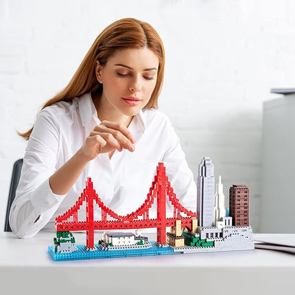 San Francisco Skylines Building Set Model Kit - Engaging Architecture Gift for Kids & Adults, Micro Mini Blocks, 1610pcs+ | Aesthetically Pleasing, Fun & Compact