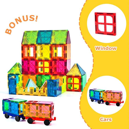 cossy 120Pcs Magnetic Tiles Magnetic 3D Building Blocks Set Educational Construction Toys for 3+ Year Kids with Stronger Magnets, Educational Toys, Recreational, Conventional