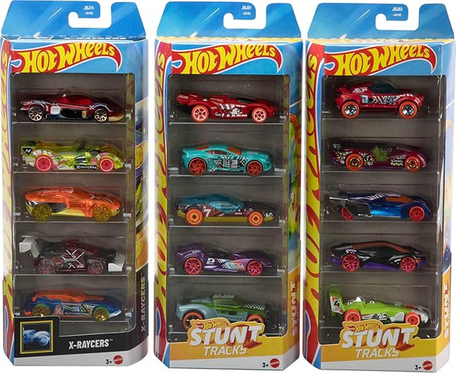 Hot Wheels Toy Cars or Trucks 5-Pack Bundle, 3 Themed Sets of 5 1:64 Scale Vehicles, 15 Total Vehicles for Kids & Collectors (Styles May Vary) (Amazon Exclusive)