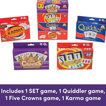 PlayMonster Five Crowns 4 Pack Bundle Card Games for Kids