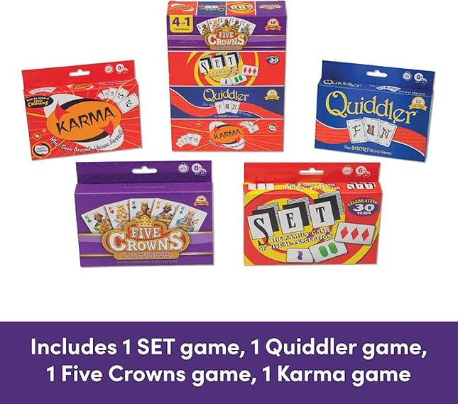 PlayMonster Five Crowns 4 Pack Bundle Card Games for Kids