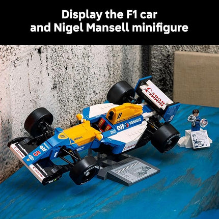 LEGO Icons Williams Racing FW14B & Nigel Mansell F1 Model Car Kit - Building Set for Adults, Ages 18+ - F1 DIY Craft for Display - Gift for Birthdays - 10353