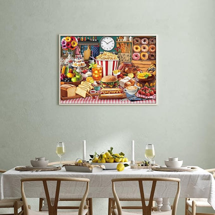 Food Feast Jigsaw Puzzles, Puzzles for Adults 1000 Pieces, Lumière's Banquet Impossible Challenging Puzzles Game, Home Decoration Puzzle, Interlock Perfectly No Dust