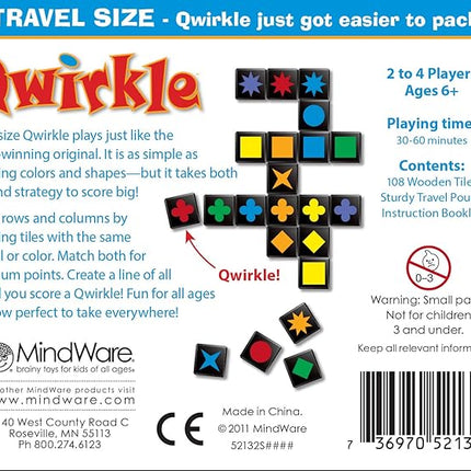 MindWare Travel Qwirkle Board Game