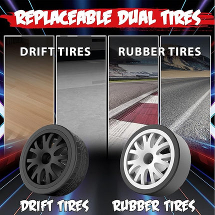 RC Drift Car 1:20 Scale Remote Control Cars 2.4GHz 4WD High Speed RTR Racing Vehicle with LED Lights 2 Rechargeable Batteries and Drifting Tires Racing Sport Toy Car for Adults Kids Boys Girls