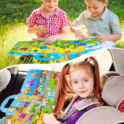 Reusable Sticker Book for Toddlers 2-4 Years, Stickers for Kids, Toddler Sticker Book Ages 1-3, Toddler Craft Activities, Toddlers Travel Toys Ages 2+ Boy Girl Birthday Gifts