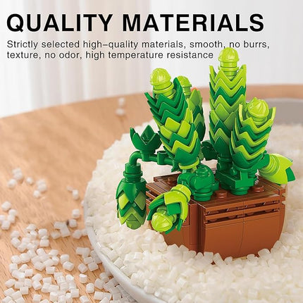 Sawaruita 10 Pack Succulents Plants Flowers Bonsai Building Set - Botanical Collection Building Toys for Adult -Gifts for Mother's Day, Valentine's Day,Easter Party Favors