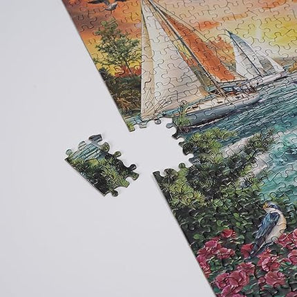 Adult Jigsaw Puzzles 1000 Pieces-Fall Sea Villa Sunset Lighthouse Scenery Puzzle -27" x 20" - Puzzle Pieces are Unique and Match Perfectly…