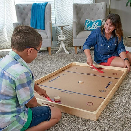 Carrom Champion Nok Hockey Game (Large) — Wooden Board Games for Adults & Children — Indoor and Outdoor Games for Family — Sports Board Games