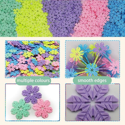 QUN XING STEM Toys Building Blocks Educational Toys 720 Pieces Construction Interlocking Plastic Flake Disc Set Great STEM Toy for Kids 6+ Years Old Boys and Girls