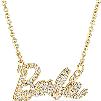 Barbie Crystal Script Logo Necklace