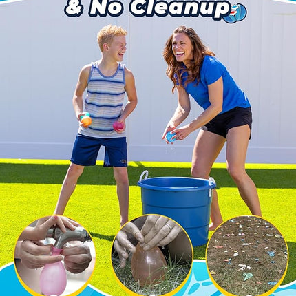 6PCS Reusable Water Balloons - Quick Fill Water Balls Toys For Toddler Age 4-8 - Refillable Self-Sealing Water Splash Bomb For Summer Party Pool Outdoor Beach Toys for kids Age 8-12
