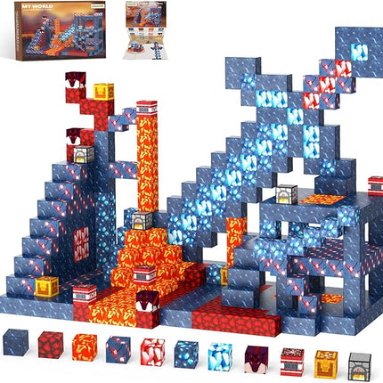 Magnetic Blocks Building Toys Gifts Construction Toys for 3 4 5 6 7 8 Year Old Boys & Girls, STEM Montessori Sensory Creative Kids Toys