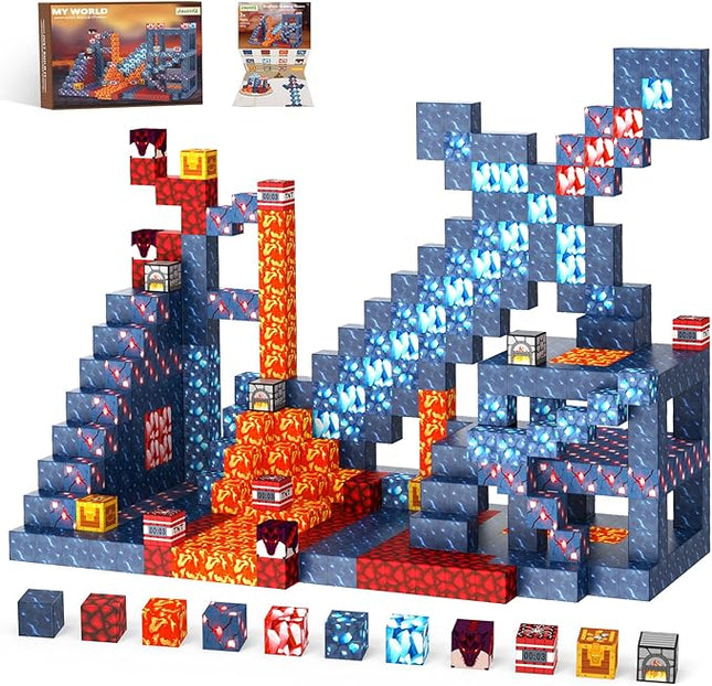 Magnetic Blocks Building Toys Gifts Construction Toys for 3 4 5 6 7 8 Year Old Boys & Girls, STEM Montessori Sensory Creative Kids Toys