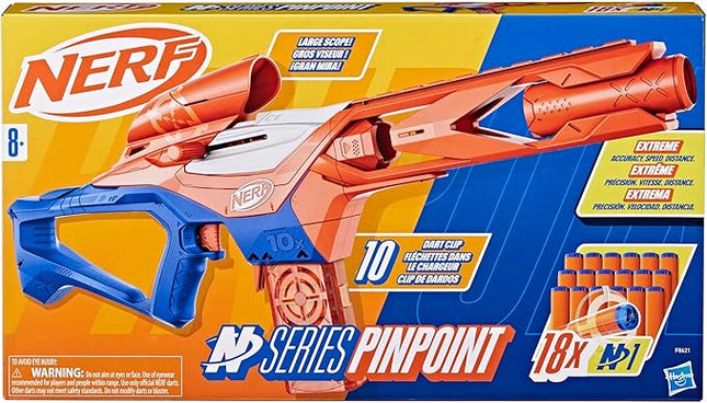 Nerf N Series Pinpoint Dart Blaster, 18 N1 Darts Compatible Only N Series Blasters, 10-Dart Clip, Blaster Gifts for Kids