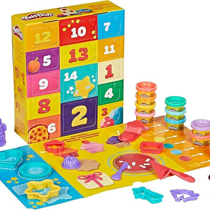 Play-Doh Advent Calendar for Kids 3+, 14 Days to Birthday, Vacation, Party, Back to School, & More, Surprise Arts & Crafts Activities, 26 Accessories & 17 Colors (Amazon Exclusive)