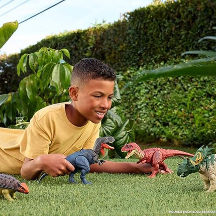 Mattel Jurassic World Rebirth Wild Roar Utahraptor Dinosaur Toy with Tail-Controlled Chomp Multi-Direction Attack & Sound, Posable & Digital Play