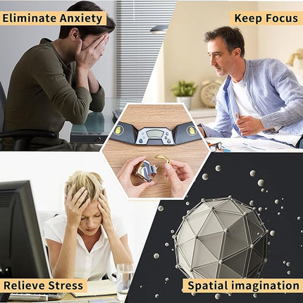 Metal-Puzzles Brain-Teaser 3D-Toys: Fidget-Toys Cool-Gadgets-Stuff Square-Cube-Box Puzzle-Toy ADHD Tools Stress Relief Gift for Kid Children Teen Adult Office Home School Christmas