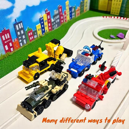 QStar Mini 16 Car Building Blocks Compatible with Lego Party Favors for Kids, Prizes for Kids Classroom, Goodie Bag Fillers