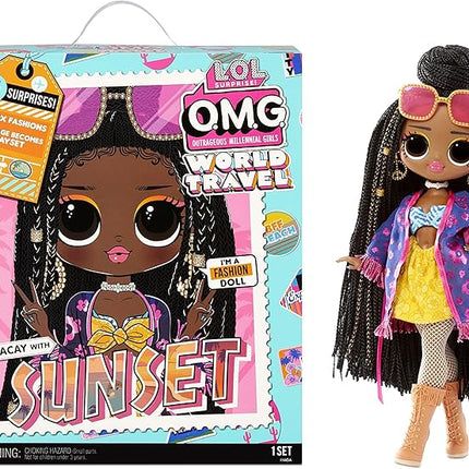 L.O.L. Surprise! World Travel Sunset Fashion Doll with 15 Surprises Including Outfit, Travel Accessories and Reusable Playset – Great Gift for Girls Ages 4+