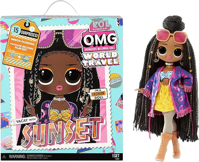 L.O.L. Surprise! World Travel Sunset Fashion Doll with 15 Surprises Including Outfit, Travel Accessories and Reusable Playset – Great Gift for Girls Ages 4+