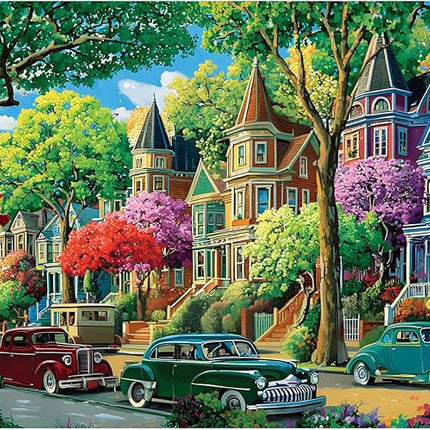 500 Piece Puzzles for Adult, Urban Street Scene Puzzle 500 Pieces for Adults Kids Senior, Retro Style Adult Puzzles, Challenging Family Puzzle Colorful Activity Game Gift for Friend 20.5 X 15 Inches