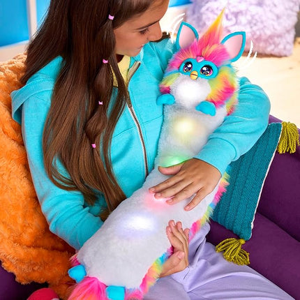 FURBY DJ Interactive Toy, Super Snuggly Rainbow Electronic Plush with Music, Lights, Motion, & Games, Speaks English & Furbish, 32in Long, Ages 6+