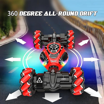 Spider Gesture Rc Car Hand Controlled Stunt Car, 4WD Drift Twist Off-Road Vehicle with Light Music, Birthday Xmas Gifts Suitable for 6-12 Year Boys and Girls