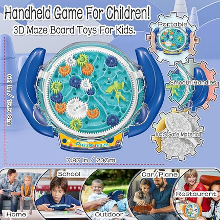 JRD&BS WINL The Ultimate Mind Puzzles for Ages 8-10 Challenge 3D Maze Game Brain Teaser Puzzles Toys for Children Teens and Adult Fun Travel Game for Kids Toys Labyrinth Game Marble Maze (Blue)