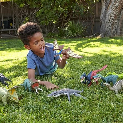 Mattel Jurassic World Dominion Roar Strikers Dinosaur Action Figure with Roaring Sound & Attack Action, Ichthyovenator Dino Toy Includes Downloadable App & AR