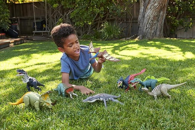 Mattel Jurassic World Dominion Roar Strikers Dinosaur Action Figure with Roaring Sound & Attack Action, Ichthyovenator Dino Toy Includes Downloadable App & AR